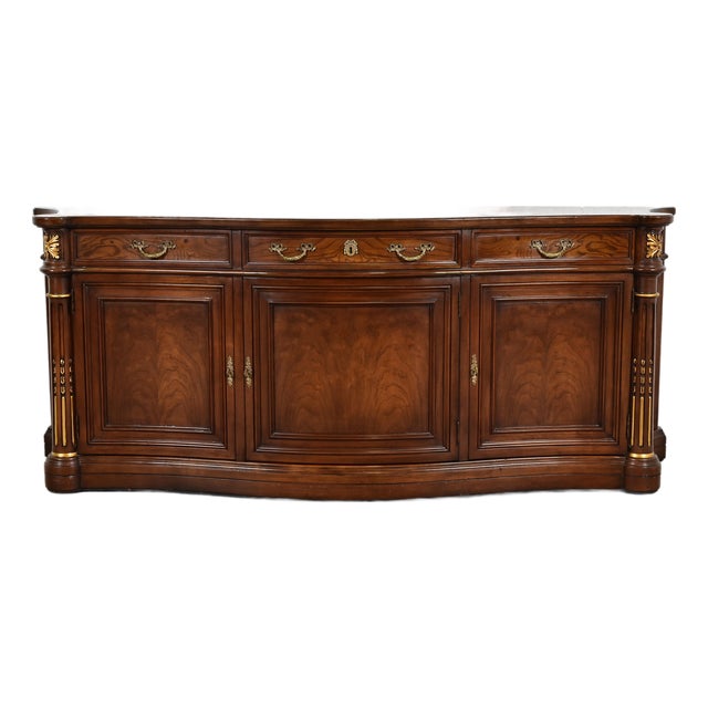 Karges French Regency Louis XVI Carved Walnut and Parcel Gilt Sideboard or Bar Cabinet For Sale