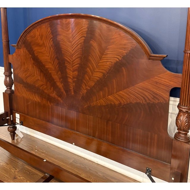 Brown Traditional King Size Mahogany Poster Bed by Leighton Hall - Showroom Sample For Sale - Image 8 of 14