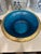 Hollywood Regency Vintage Italian Gold Leaf Footed Urn Bowl With Blue Interior Signed & Numbered For Sale - Image 3 of 14