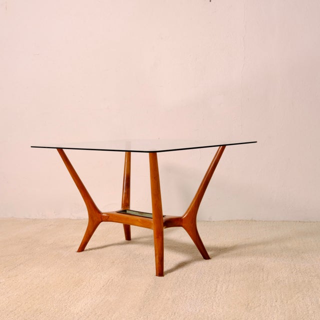 Coffee Table with a Glass Top, Italy, 1950s For Sale - Image 3 of 16