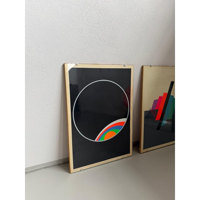 Eugenio Carmi, Untitled, 1970s, Glass, Wood and Paper, Lithograph, Set of 4 For Sale - Image 3 of 9