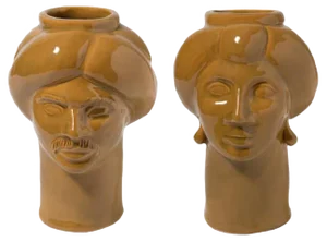 Solimano & Roxelana Figures, Small • Sabbia Falconara from Crita Ceramiche, Set of 2