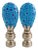 Millefiori Glass Lamp Finials on Brushed Nickel Bases - a Pair For Sale
