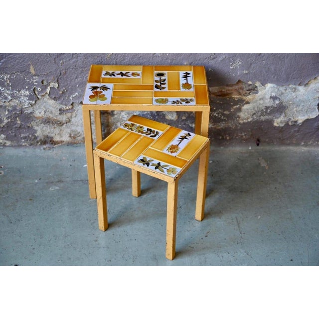 French Yellow Nesting Tables, 1950s, Set of 2 For Sale - Image 6 of 14