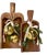 Antique Early 20th Century Wooden Cereal Scoops with Reversible Christmas Decorations, Set of 2 For Sale