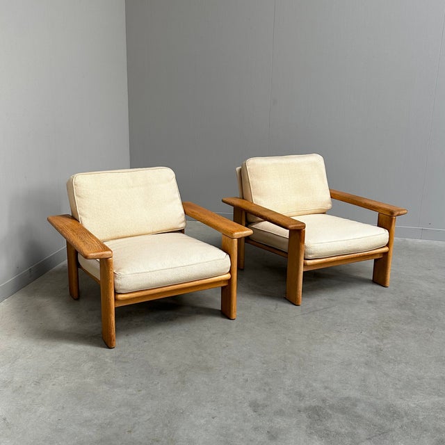 Vintage Lounge Chairs in Oak, 1960s, Set of 2 For Sale - Image 6 of 15