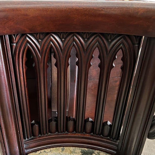 Green Rare English Morgan & Saunders Mahogany Metamorphic Reading Chair For Sale - Image 8 of 10