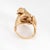 1970s 70s Vintage Frog Ring Heavy 14k Yellow Gold Diamond Eyes 8.5 Cocktail Jewelry For Sale - Image 5 of 7