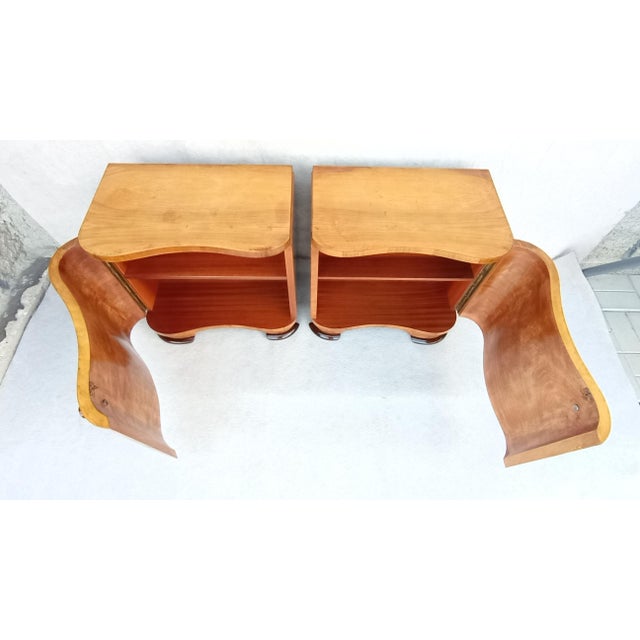 Bedside Tables by Jindrich Halabala for Up Závody, 1950s, Set of 2 For Sale - Image 14 of 16