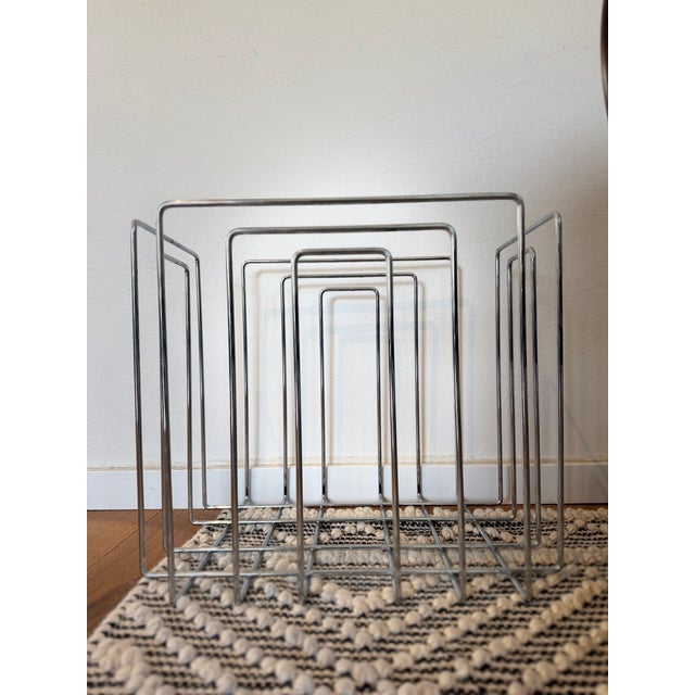 Paper Collector Magazine Rack in Chrome-Plated Steel by Willi Glaeser for TMP, Switzerland, 1989 For Sale - Image 9 of 9