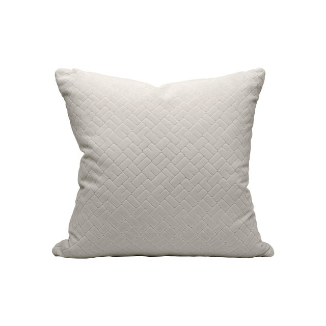 Traditional The House of Scalamandré Vallauris Velvet Pillow, Orgeat For Sale - Image 3 of 3