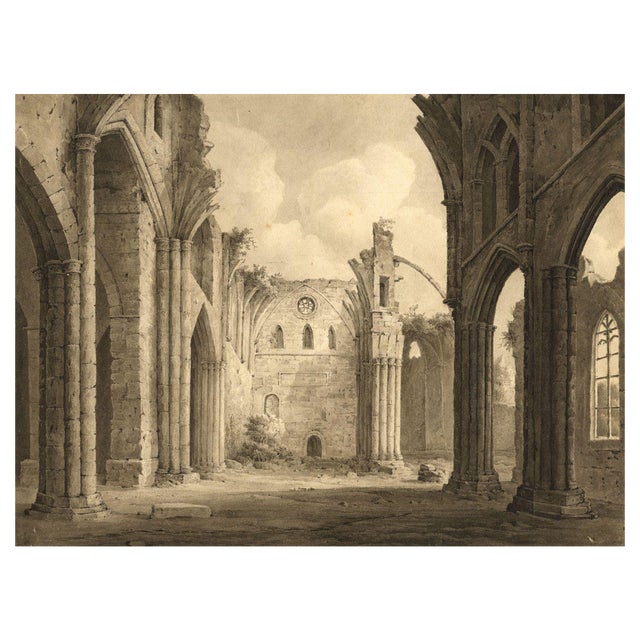 John Dugmore, Melrose Abbey, Scotland, Early 19th Century, Watercolour For Sale