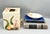 Charming vintage Fitz & Floyd ceramic bathroom set from the Oceana / Home Fragrance collection, featuring a tissue box...