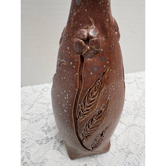 Vintage Handmade Pottery Vase, Bottle or Vessel With Top Closure For Sale - Image 4 of 8