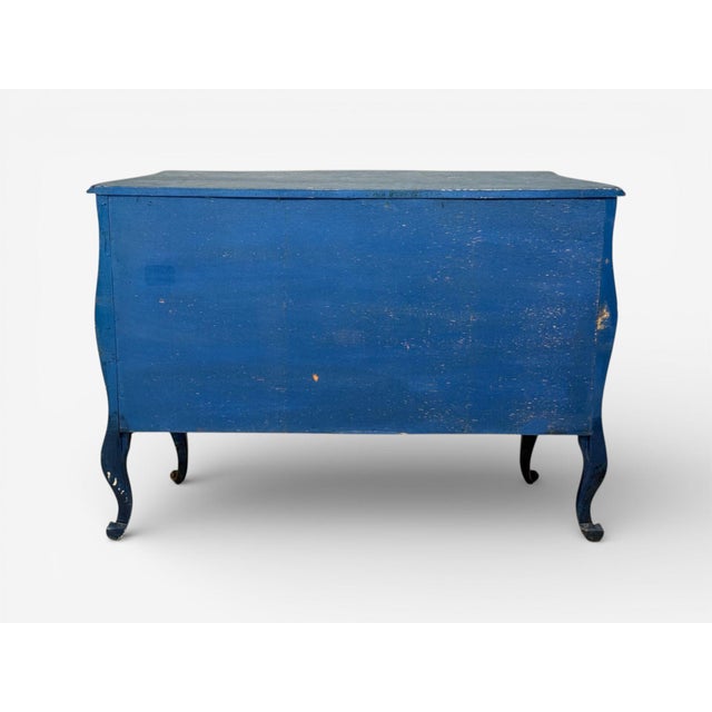 Single Royal Blue and Parcel-Gilt Decorated Bombay Commode or Chest For Sale - Image 10 of 10