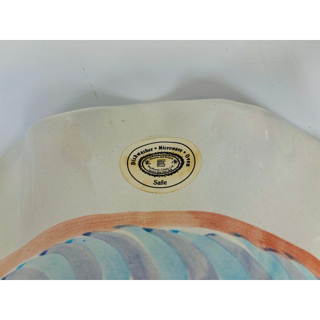 Mackenzie Childs Fluted King Ferry Serving Bowl For Sale In Raleigh - Image 6 of 8