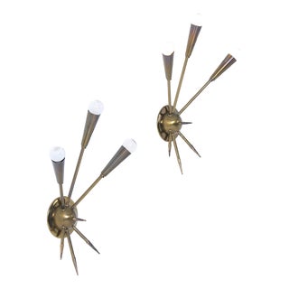 Mid-Century Modern Sputnik Wall Lights, 1950s, Set of 2 For Sale