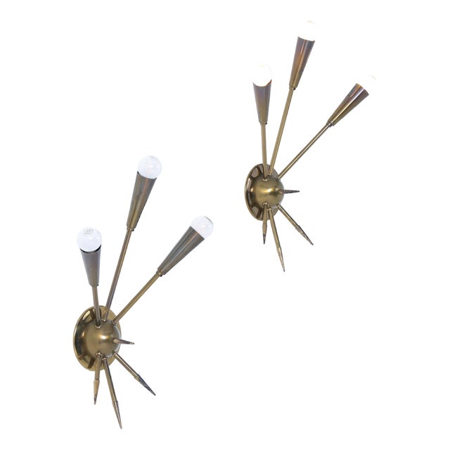 Mid-Century Modern Sputnik Wall Lights, 1950s, Set of 2 For Sale