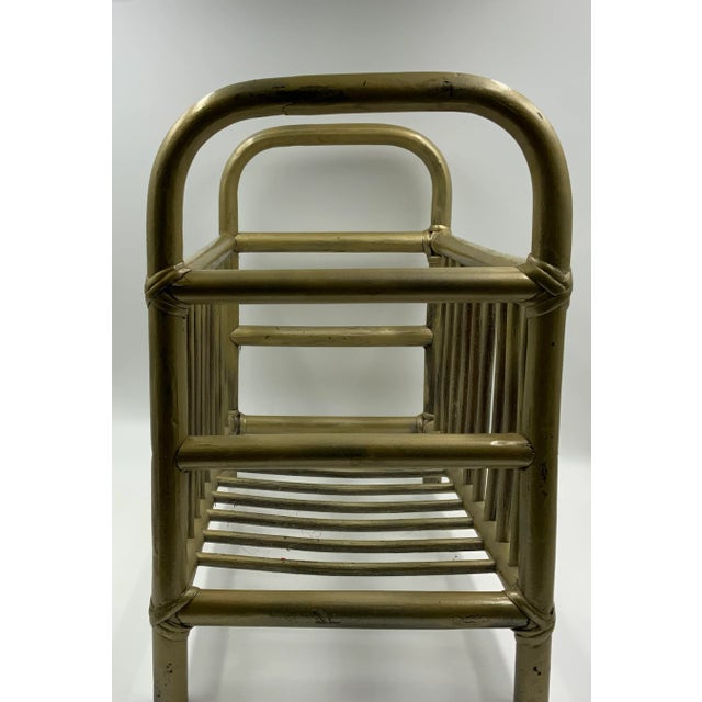1940s Bamboo Art Deco Magazine Rack For Sale - Image 4 of 5
