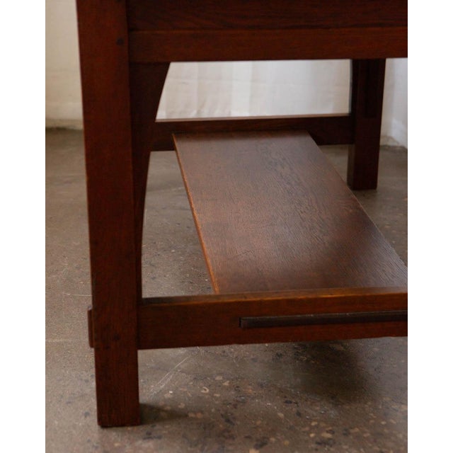 Gustav Stickley Mission Oak Arts & Crafts Writing Desk or Library Table, Circa 1900 For Sale - Image 18 of 18