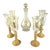 Late 20th Century Bombay Glass Decanter Set 6 Glasses Gold Frosted Stems Made in Poland For Sale