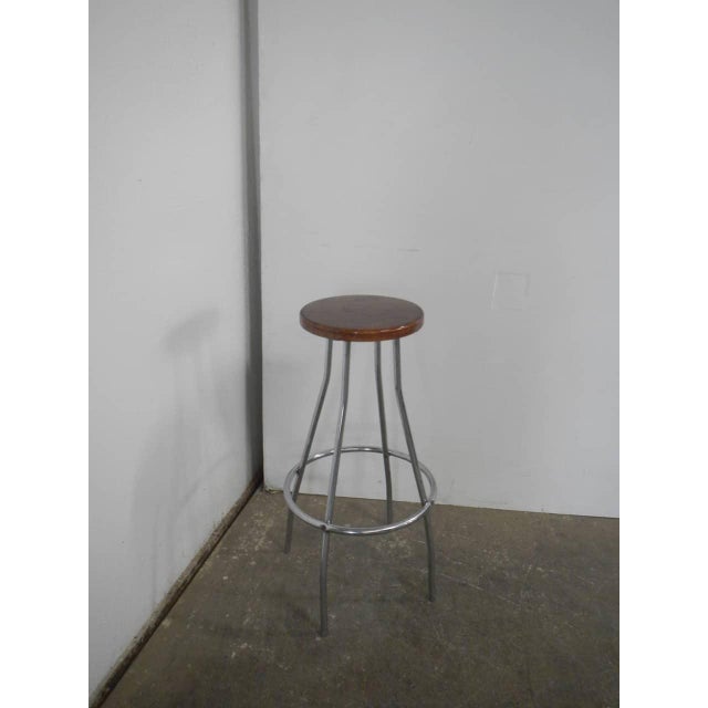 Beech and Iron Stool, 1980 For Sale - Image 9 of 9