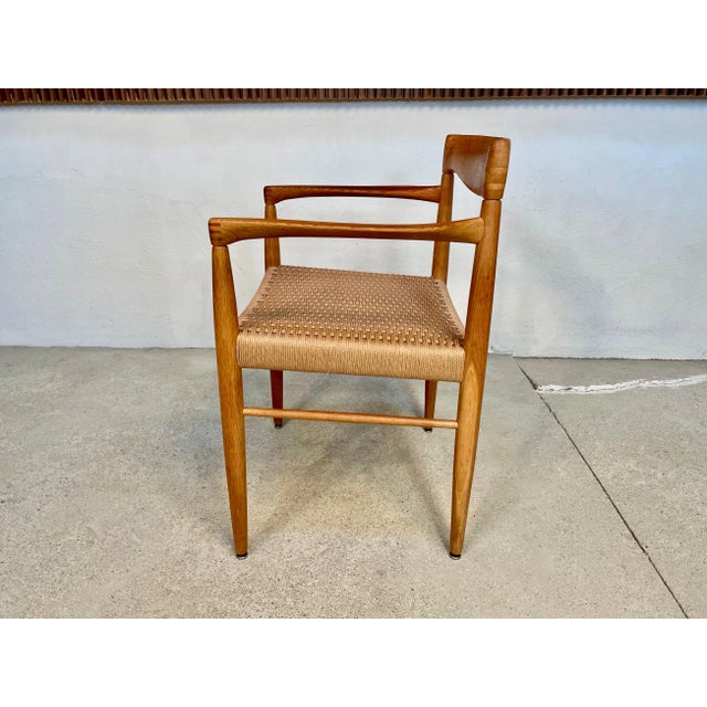 Light Yellow Danish Oakwood and Paper Cord Armchair by Henry W. Klein for Bramin, 1960s For Sale - Image 8 of 11