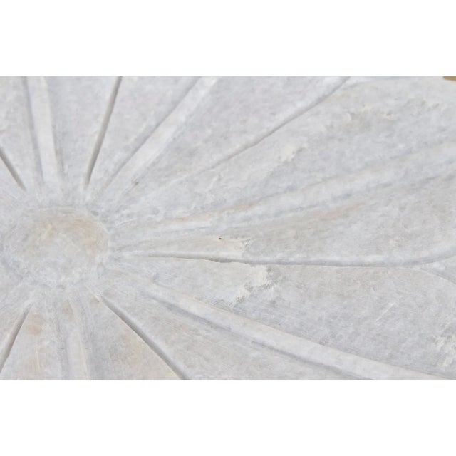1990s 15" Pure Marble Flower Plate For Sale - Image 5 of 9