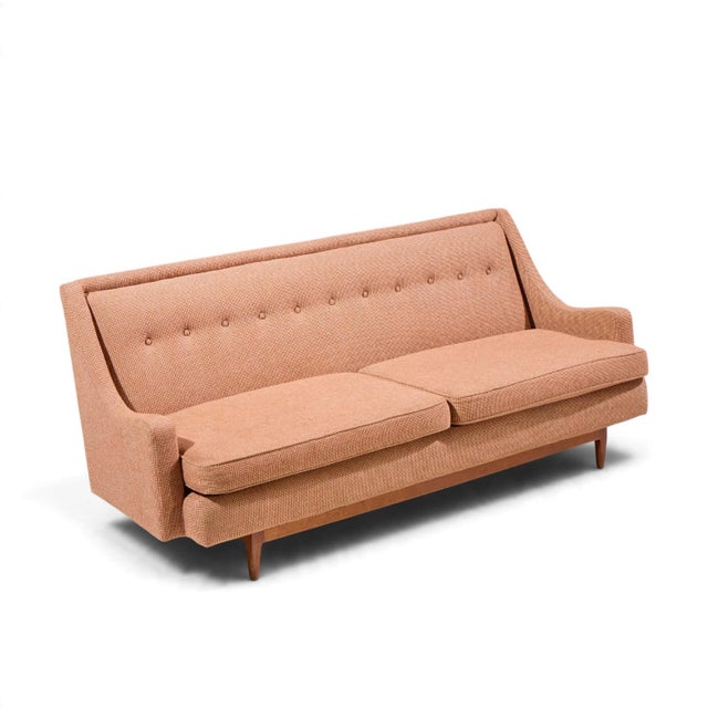 Kipp Stewart for Drexel Mid Century Walnut Sofa For Sale - Image 9 of 9