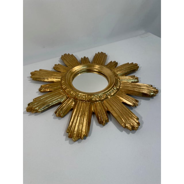 1960s 1960s Italian Florentine Radiant Giltwood Sunburst Wall Mirror For Sale - Image 5 of 15