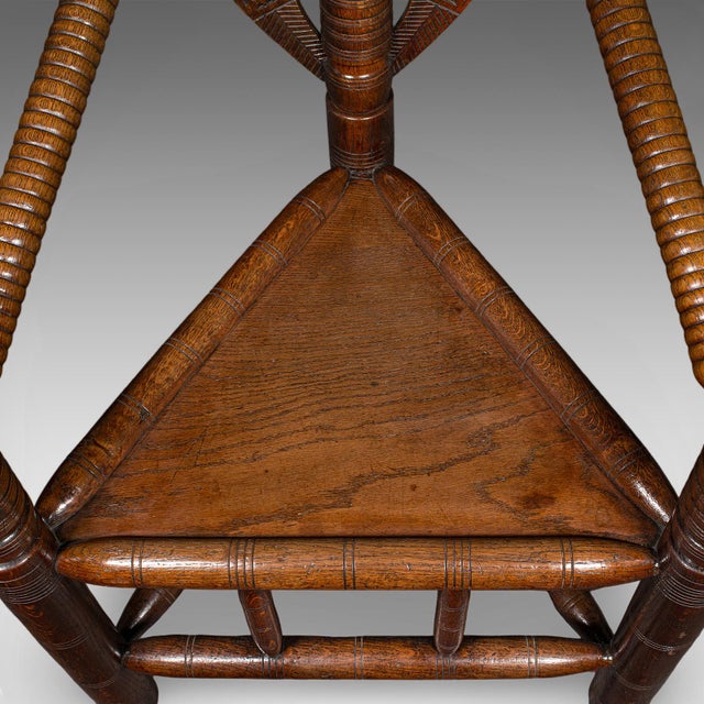 Wood Antique Turner's Armchair, English, Oak, Old Saxon Chair, Elbow Seat, Victorian For Sale - Image 7 of 10