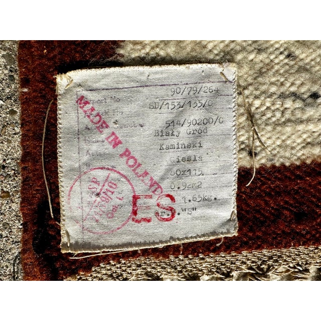 1960s White Castle Kilim by Boguslaw Kaminski, 1960s For Sale - Image 5 of 15