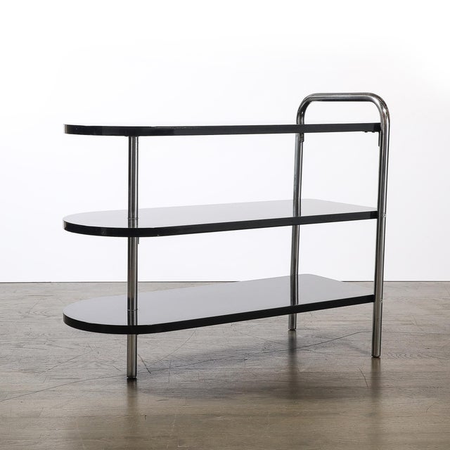 Art Deco Three-Tier Bullet Form Side Table, Model No 806 by Wolfgang Hoffman For Sale - Image 15 of 15