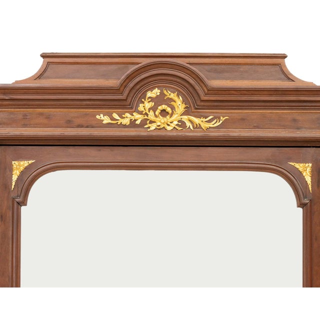 French Louis XVI Style Ormolu Mounted Walnut Armoire For Sale - Image 3 of 10