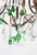 Metal French Chandelier in Brass with Green Crystals, 1920s For Sale - Image 7 of 10