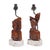 Traditional Pair of Balinese Carved Klungkung Wood Bust Lamps, 1920-40 For Sale - Image 3 of 13