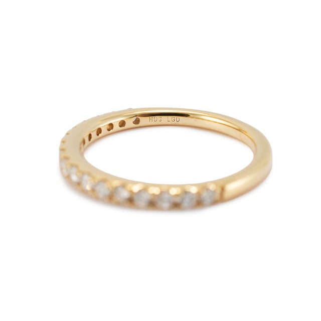 Metal 14k Yellow Gold 0.34ct Round Brilliant Lab Grown Diamond Half Eternity Band, Size 5.5 For Sale - Image 7 of 9