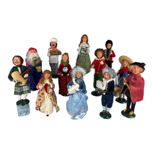 Vintage Byers' Choice Twelve Days of Christmas Collection | Complete Holiday Series Vignette With Rare Piping Piper & Swan Lady Heritage Set