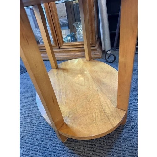 1980s Charles Pfister for Baker Furniture Oval Burl Veneer 1 Drawer Nightstand For Sale - Image 11 of 12