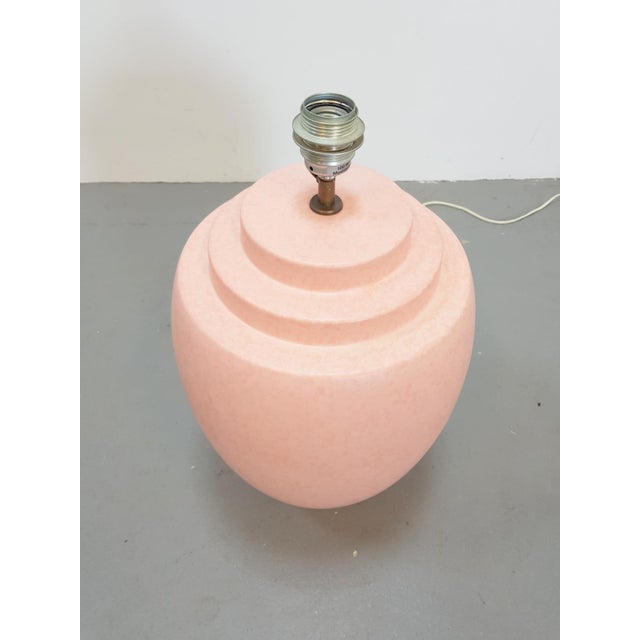 Large Pink Ceramic Table Lamp from Kostka, France, 1970s For Sale - Image 3 of 9