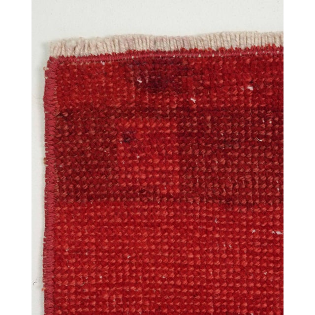 Red 1970s Vintage Turkish Handmade Wool Cotton Red Runner Rug For Sale - Image 8 of 11
