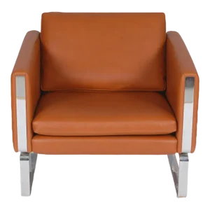 Ch-101 Armchair with Walnut Aniline Leather by Hans J. Wegner for Carl Hansen & Søn