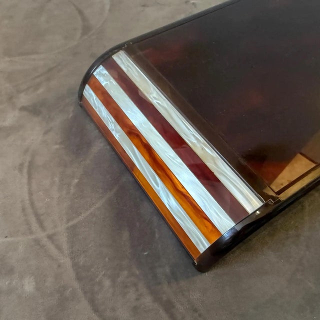 Mid-Century Modern 1970s Mid-Century Modern Faux Tortoiseshell Lucite Games Box by Renzo Romagnoli For Sale - Image 3 of 13