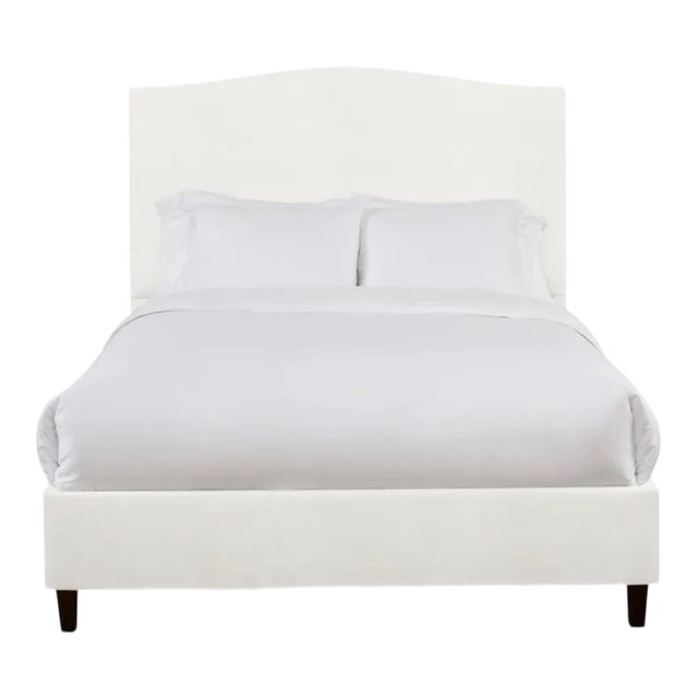 Hazel King Bedframe, Ivory Velvet For Sale