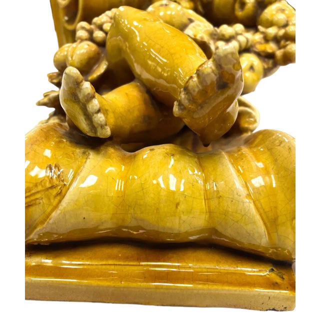Grand Tour Baroque Revival Majolica Putto & Fruit Wall Bracket For Sale In West Palm - Image 6 of 10