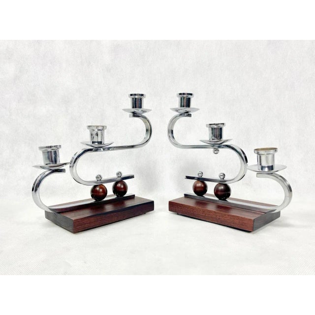 German Art Deco Candleholder, 1930s, Set of 2 For Sale - Image 6 of 11