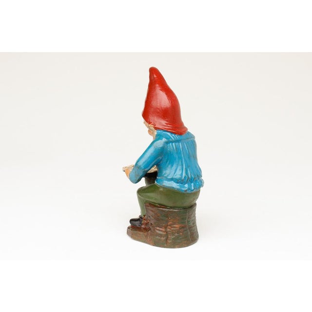 Terracotta Reading Garden Gnome from Griebel, 1940s For Sale - Image 3 of 11