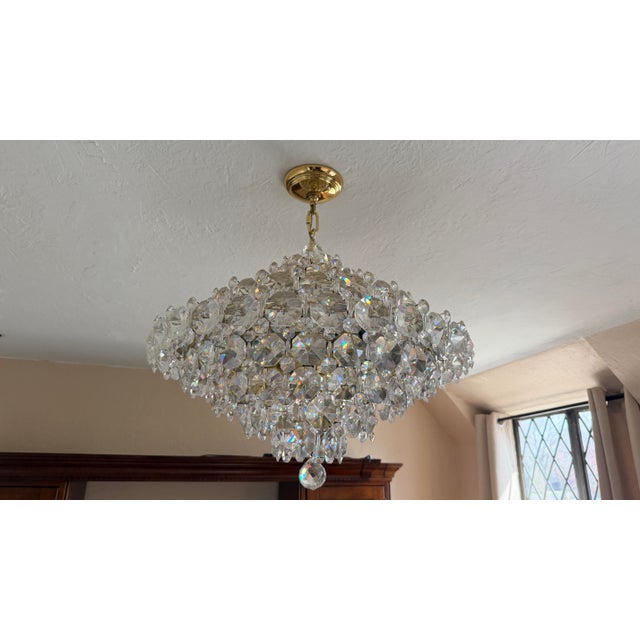 Transparent Mid-Century Venini Style Swarovski Baronet 12 Light Chandelier by Schonbek For Sale - Image 8 of 10