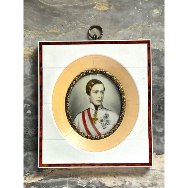 Victorian Vintage Hand-Painted Portrait Miniature For Sale - Image 3 of 12
