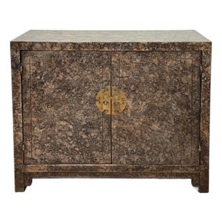 Vintage Henredon Faux Tortoise Shell Finish Server Cabinet For Sale